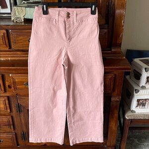 NWOT Francesca Brands High-Waist Wide Leg Pink Cropped Pants